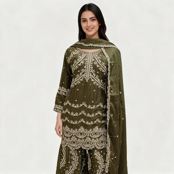 Mehendi_Vichitra_Embroidered_Plazo_Top_Pant_Dupatta_Set_For_Women