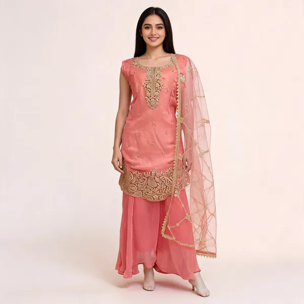 Flagged:_Colour_'Pitch'_Is_Unrecognised_-_Georgette_Plazo_Top_Pant_Net_Dupatta_For_Women