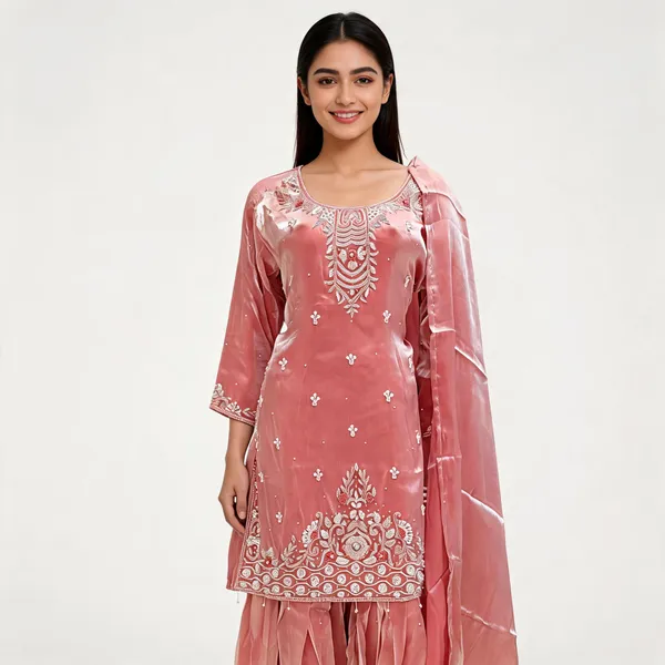 Pitch_Soft_Silk_Embroidered_Kurta_Pant_Dupatta_Set_For_Women