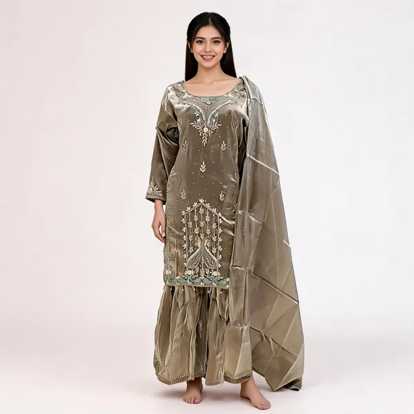 Beige_Soft_Silk_Embroidered_Kurta_Pant_Dupatta_Set_For_Women