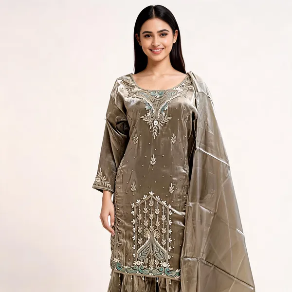 Beige_Soft_Silk_Embroidered_Kurta_Pant_Dupatta_Set_For_Women