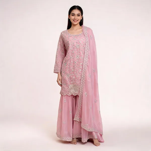 Baby_Pink_Georgette_Gharara_Set_With_Dupatta_For_Women