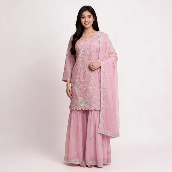 Baby_Pink_Georgette_Gharara_Set_With_Dupatta_For_Women