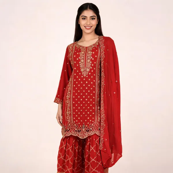 Burnt_Orange_Georgette_Cut_Work_Palazzo_Set_With_Dupatta_For_Women
