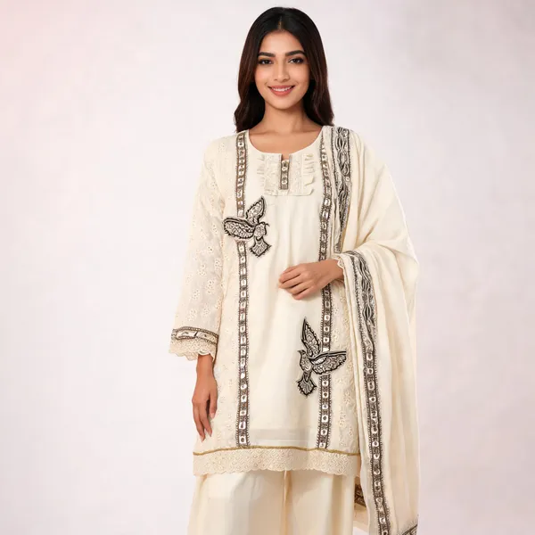 Cream_Cotton_Embroidered_Kurta_Palazzo_Set_With_Dupatta_For_Women