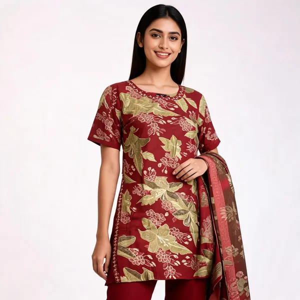 Peach_Liquid_Cotton_Zardozi_Work_Kurta_Set_With_Silk_Dupatta_For_Women