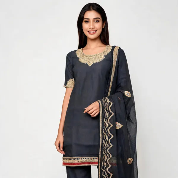 Grey_Chanderi_Silk_Embroidered_Top_Pant_Dupatta_Set_For_Women