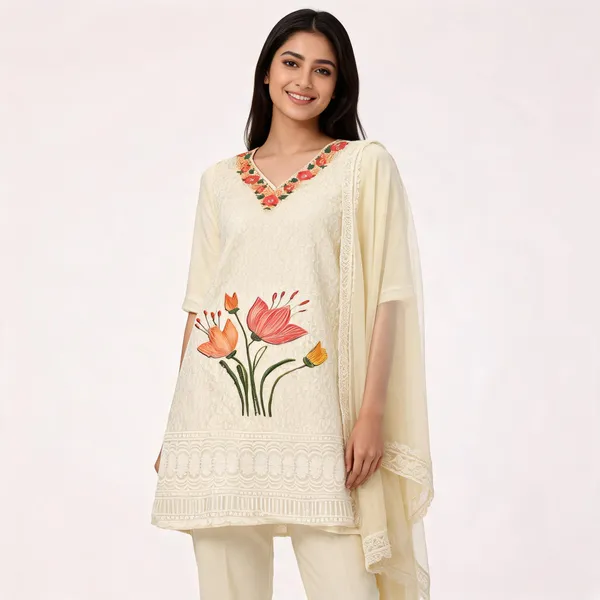 Baby_Pink_Cotton_Chikankari_Printed_Top_Pant_Dupatta_Set_For_Women