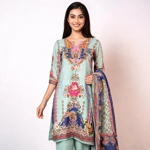 Sky_Blue_Vichitra_Silk_Printed_Top_Pant_Dupatta_Set_For_Women
