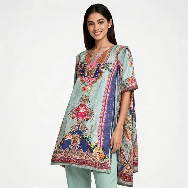 Sky_Blue_Vichitra_Silk_Printed_Top_Pant_Dupatta_Set_For_Women