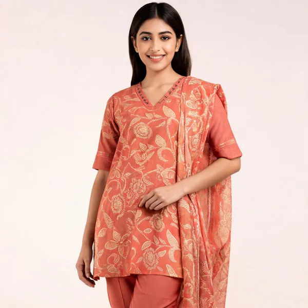 Rust_Liquid_Cotton_Straight_Printed_Top_Pant_Dupatta_Set_For_Women