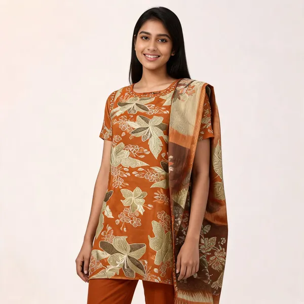 Rust_Liquid_Cotton_Zardozi_Embroidered_Top_Pant_Dupatta_Set_For_Women