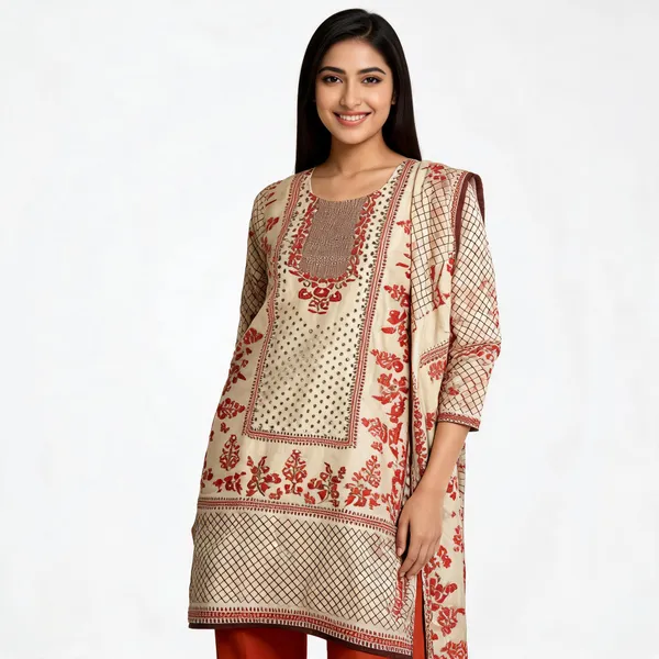Cream_Vichitra_Silk_Printed_Top_Pant_Dupatta_Set_For_Women