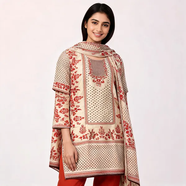 Cream_Vichitra_Silk_Printed_Top_Pant_Dupatta_Set_For_Women