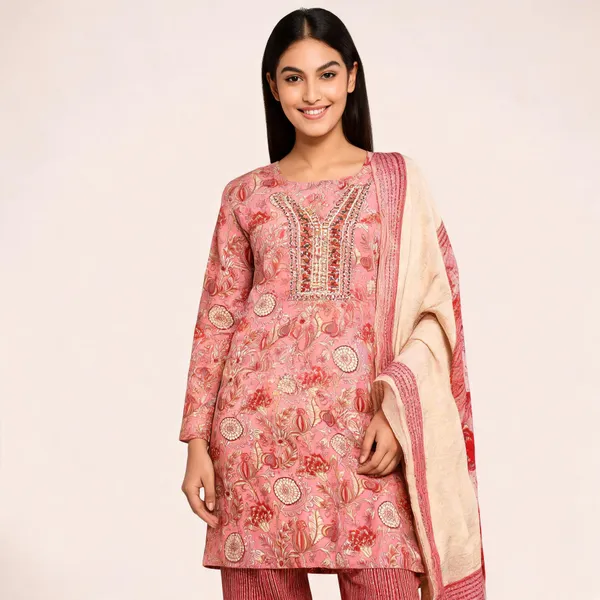 Pink_Satin_Printed_Neck_Work_Top_Pant_Dupatta_Set_For_Women