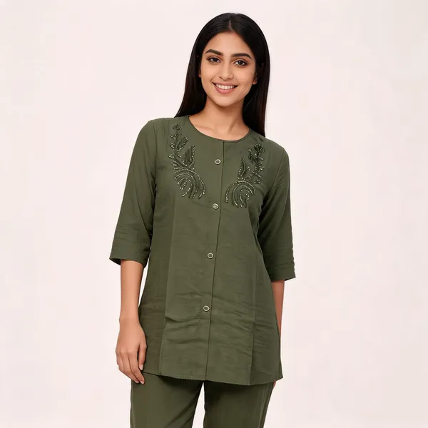 Green_Satin_Printed_Coord_Set_For_Women