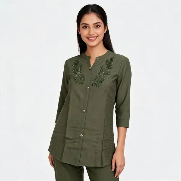 Green_Satin_Printed_Coord_Set_For_Women