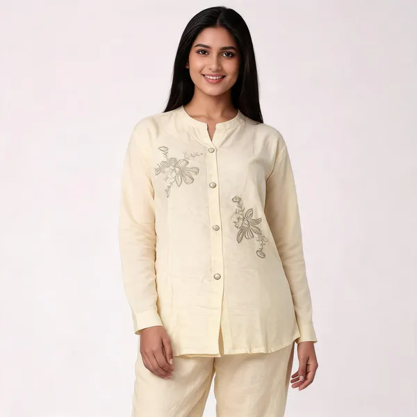 Cream_Satin_Printed_Coord_Set_For_Women
