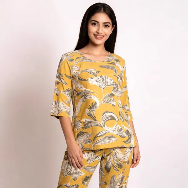 Lemon_Yellow_Rayon_Printed_Coord_Set_For_Women