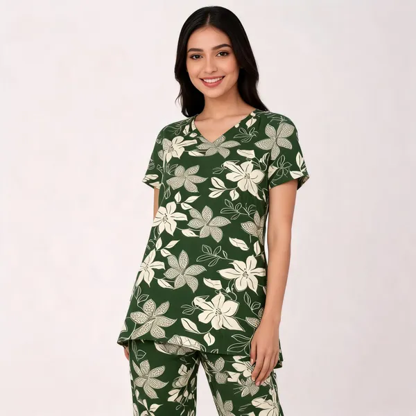 Green_Rayon_Printed_Coord_Set_For_Women