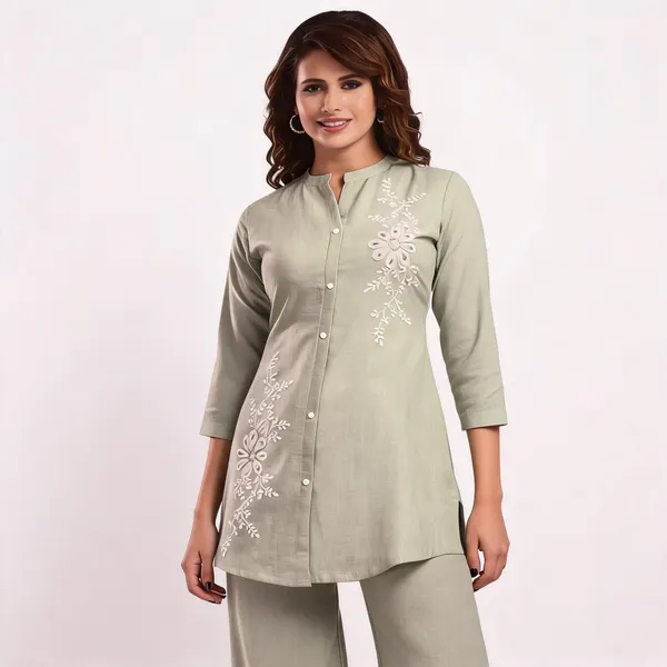 Green_Satin_Neck_Embroidered_Coord_Set_For_Women