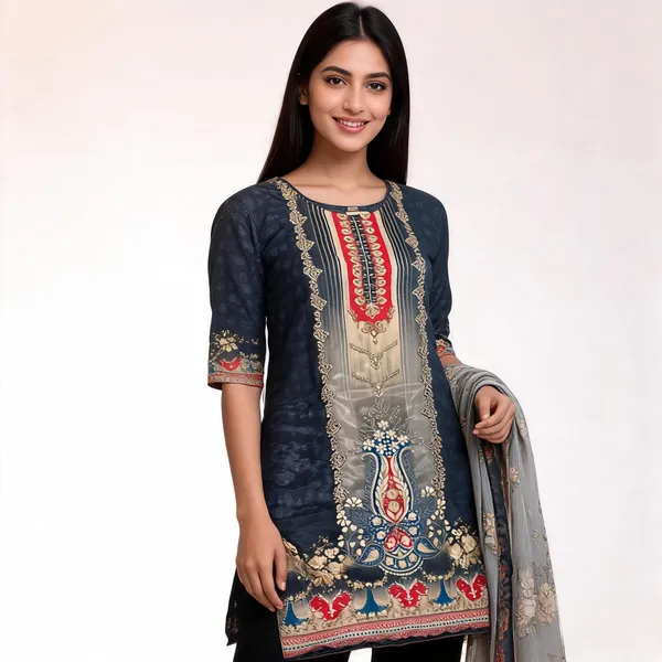Printed_Vichitra_Silk_Fish_Cut_Kurta_With_Pant_Dupatta_For_Women