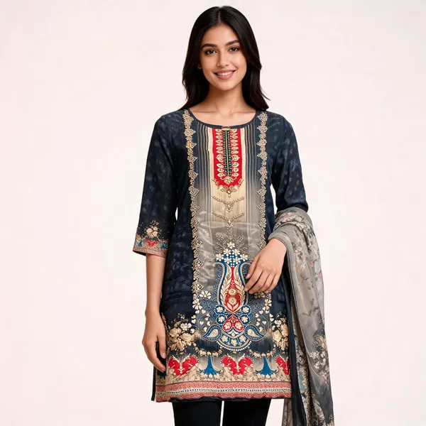 Printed_Vichitra_Silk_Fish_Cut_Kurta_With_Pant_Dupatta_For_Women