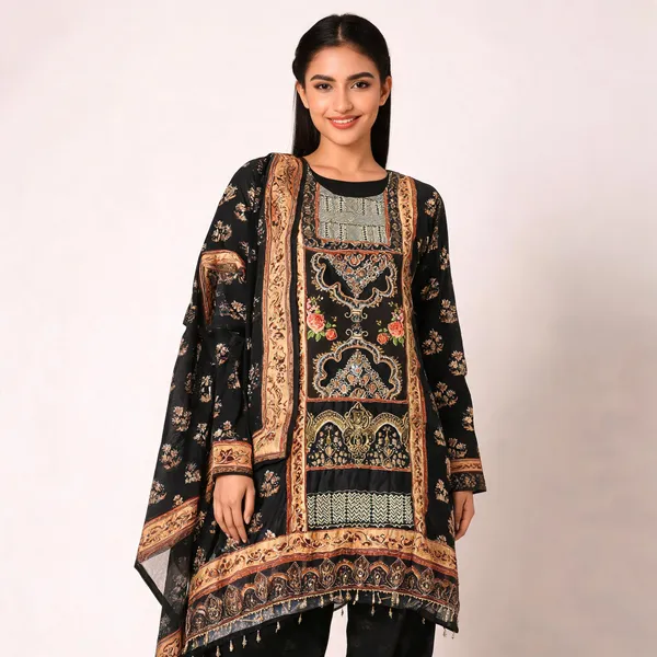 Printed_Vichitra_Silk_Fish_Cut_Top_Pant_And_Dupatta_For_Women