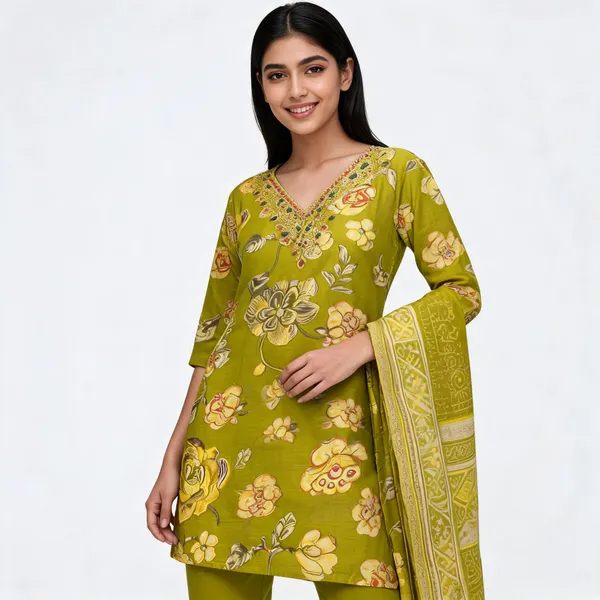 Green_Satin_Printed_Neck_Embroidered_Top_Pant_And_Dupatta_For_Women