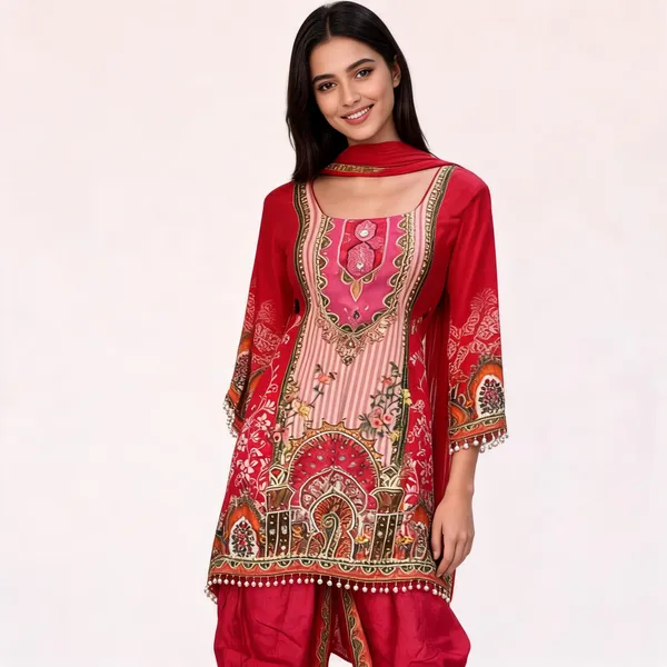 Pink_Crepe_Dhoti_Pant_Top_And_Dupatta_For_Women