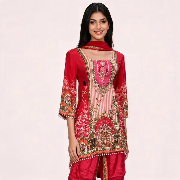 Pink_Crepe_Dhoti_Pant_Top_And_Dupatta_For_Women