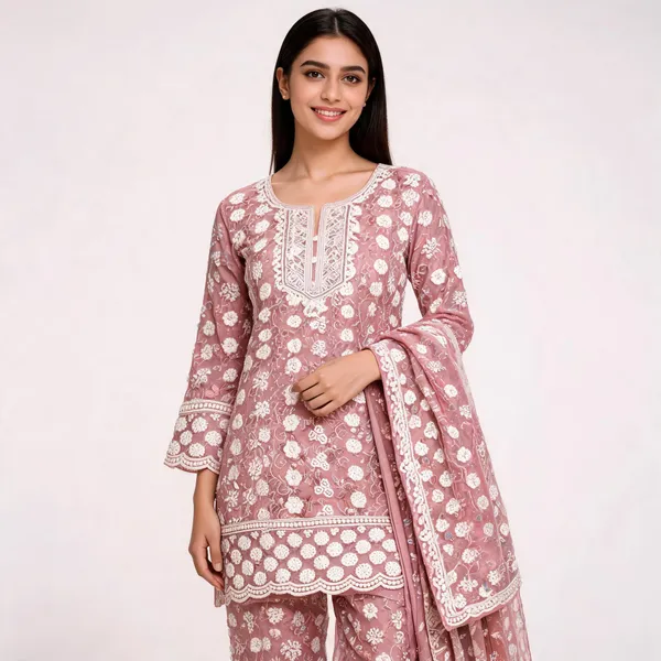 Pink_Cotton_Lucknowi_Embroidered_Top_Pant_Dupatta_Set_For_Women