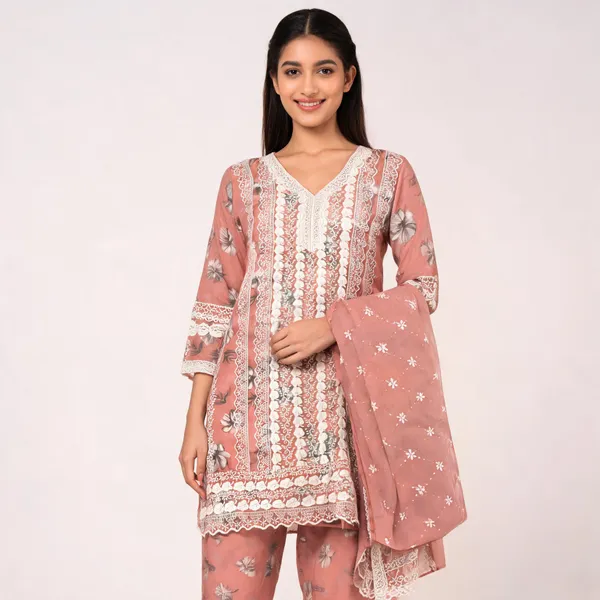 Peach_Cotton_Lucknowi_Embroidered_Top_Pant_Dupatta_Set_For_Women