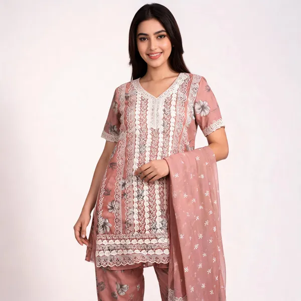 Peach_Cotton_Lucknowi_Embroidered_Top_Pant_Dupatta_Set_For_Women