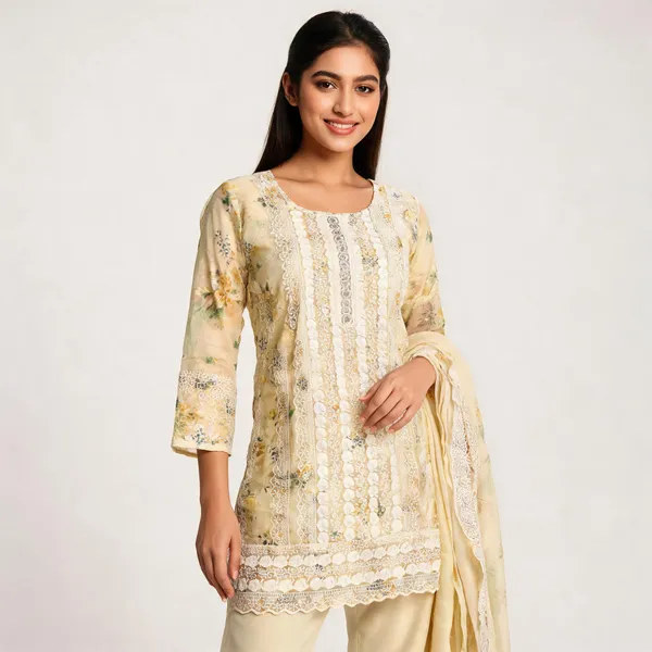 Lemon_Cotton_Lucknowi_Embroidered_Top_Pant_Dupatta_Set_For_Women