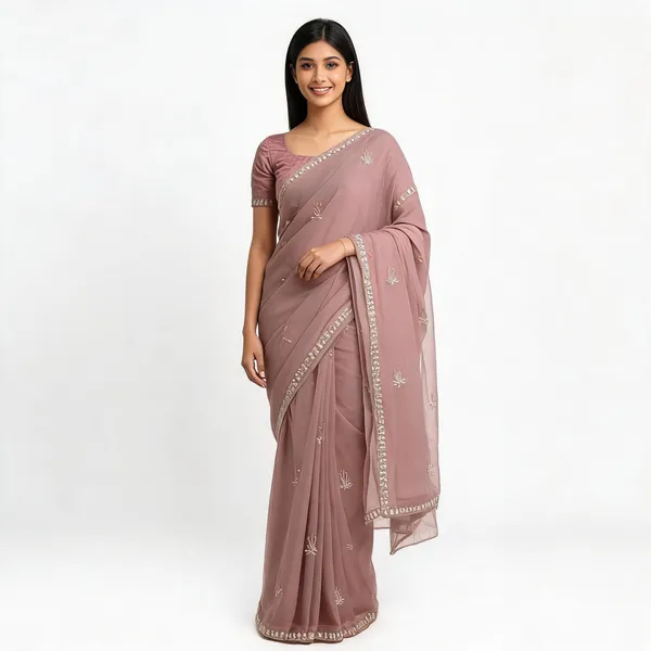 Rose_Pink_Soft_Organza_Saree_With_Blouse_Piece_For_women