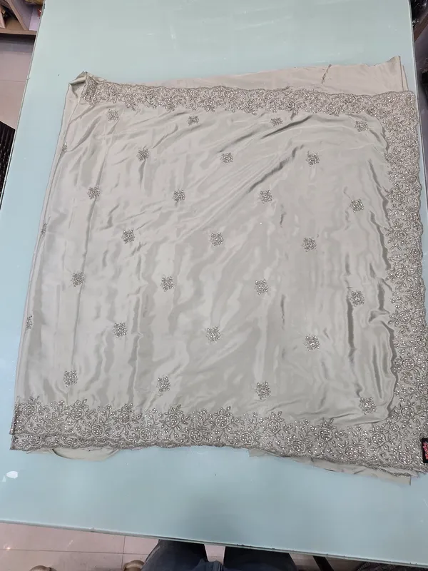 pista_green_satin_silk_saree_full_cording_work_on_saree_border_and_embrodery_touchup