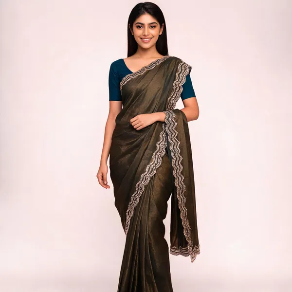 Brown_Cotton_Saree_With_Blouse_Piece_For_women