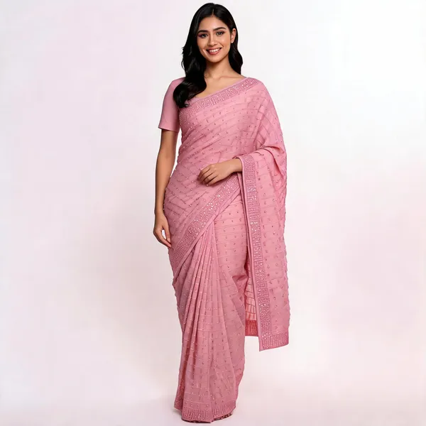 Rose_Pink_Georgette_Saree_With_Blouse_Piece_For_women
