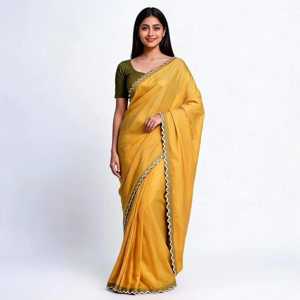 Mustard_Satin_Saree_With_Blouse_Piece_For_women
