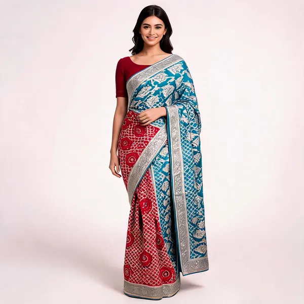 Rani_With_Blue_Silk_Saree_With_Blouse_Piece_For_women