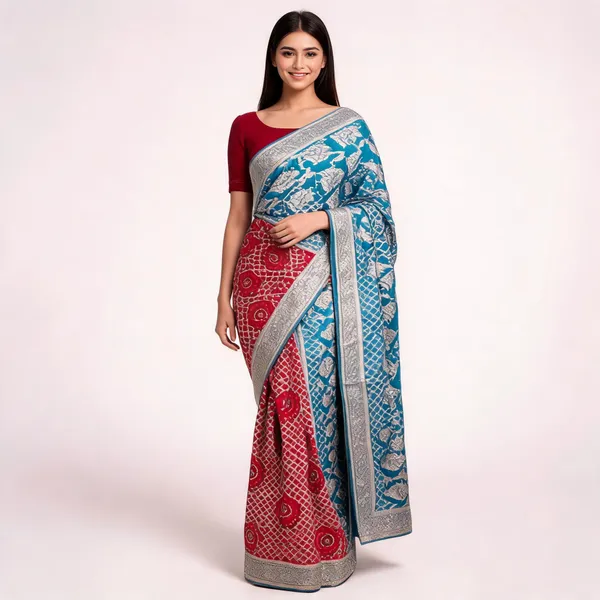 Rani_With_Blue_Silk_Saree_With_Blouse_Piece_For_women
