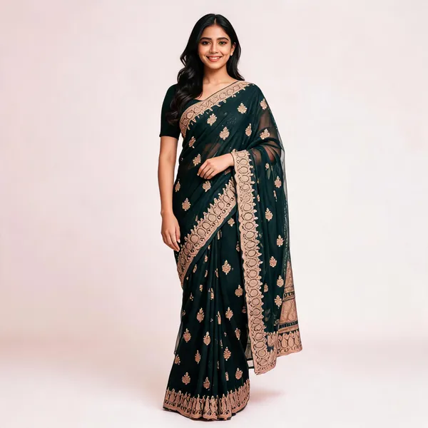 Blue_Vichitra_Saree_With_Blouse_Piece_For_women