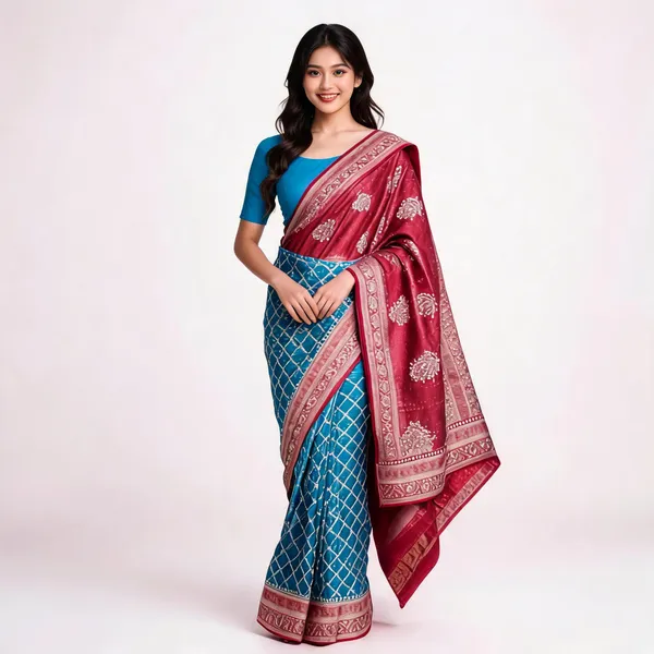 Rani_With_Blue_Silk_Saree_With_Blouse_Piece_For_women