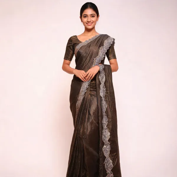Lavender_Satin_Saree_With_Blouse_Piece_For_women
