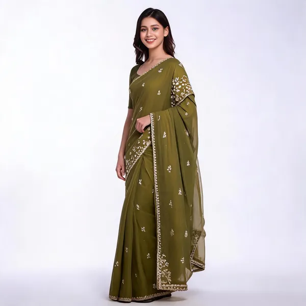 Green_Rangoli_Georgette_Saree_With_Blouse_Piece_For_women