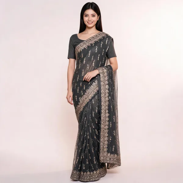 Lavender_Net_Saree_With_Blouse_Piece_For_women