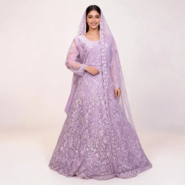 Lavender_Net_Ball_Gown_Stone_Embroidered_With_Dupatta_For_Women