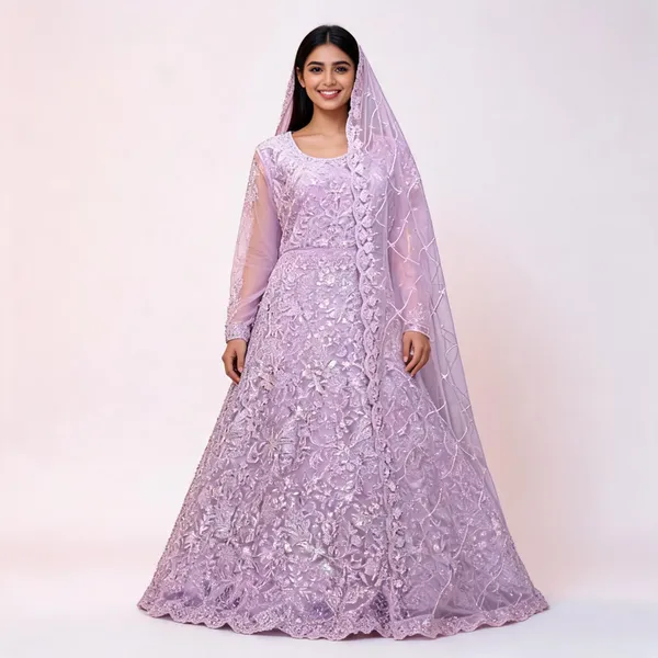 Lavender_Net_Ball_Gown_Stone_Embroidered_With_Dupatta_For_Women