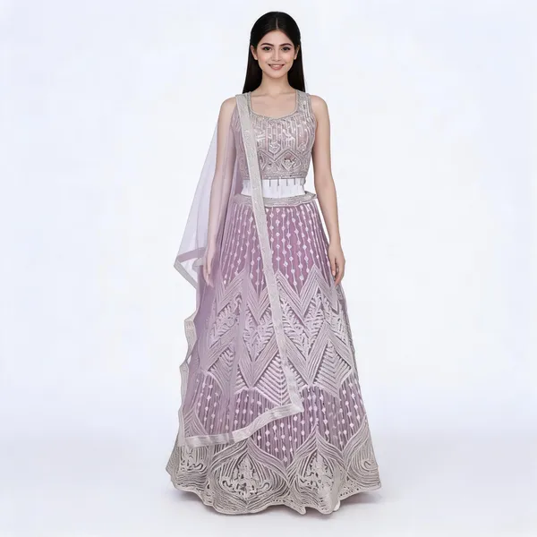 Lavender_Net_Embroidered_Lehenga_Blouse_And_Dupatta_For_Women